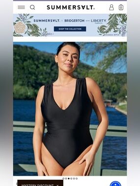summersalt Black V-Neck One-Piece Swimsuit with Wide Straps